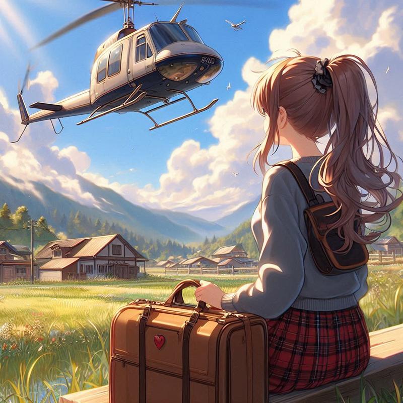 ヘリコプターに、おいて行かれた