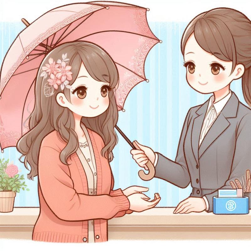 銀行に行ったら傘を買うように勧められた