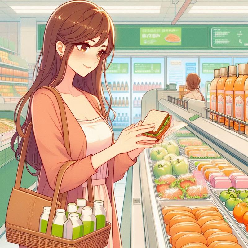 スーパーでサンドイッチの買い物