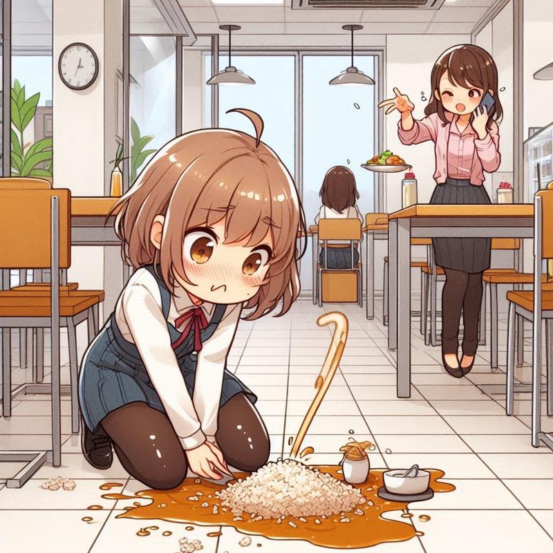 社員食堂で炒飯をひっくり返した。店員さん電話が忙しくて来てくれない