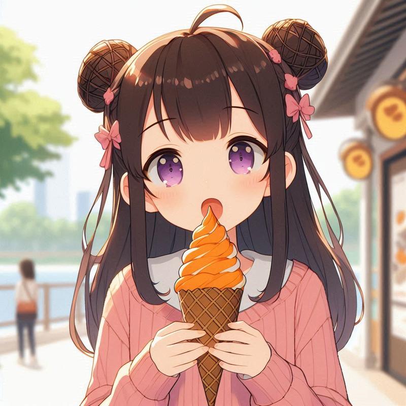 ヨーロピアンシュガーコーン 紅はるかを食べている